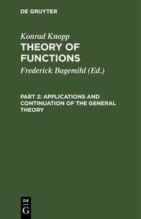 Produktbild: Applications and Continuation of the General Theory