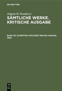 Produktbild: Schriften von Ende 1806 bis Anfang 1808