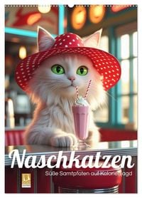 Produktbild: Naschkatzen &ndash; S&uuml;&szlig;e Samtpfoten auf Kalorienjagd (Wandkalender 2027 DIN A2 hoch), CALVENDO Monatskalender