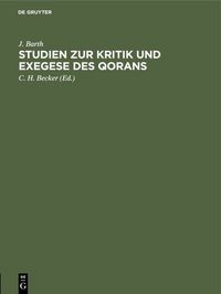 Produktbild: Studien zur Kritik und Exegese des Qorans