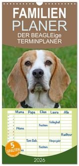 Produktbild: Familienplaner 2026 - DER BEAGLEige TERMINPLANER mit 5 Spalten (Wandkalender, 21 x 45 cm) CALVENDO