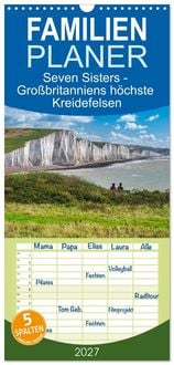 Produktbild: Familienplaner 2027 - Seven Sisters - Gro&szlig;britanniens h&ouml;chste Kreidefelsen mit 5 Spalten (Wandkalender, 21 x 45 cm) CALVENDO