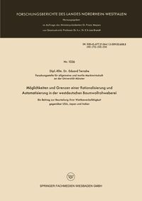Produktbild: M&ouml;glichkeiten und Grenzen einer Rationalisierung und Automatisierung in der westdeutschen Baumwollrohweberei