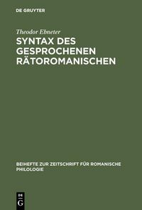 Produktbild: Syntax des gesprochenen R&auml;toromanischen