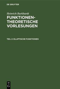 Produktbild: Elliptische Funktionen