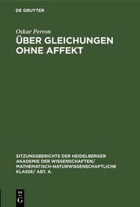 Produktbild: &Uuml;ber Gleichungen ohne Affekt