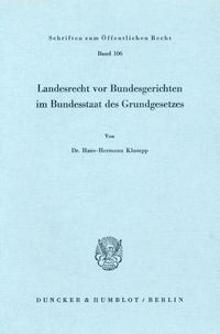 Produktbild: Landesrecht vor Bundesgerichten im Bundesstaat des Grundgesetzes.