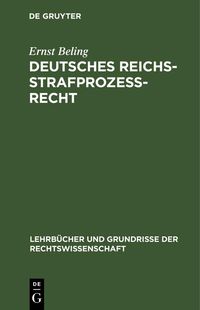Produktbild: Deutsches Reichsstrafproze&szlig;recht