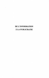 Produktbild: Information (de L') a La Publicratie