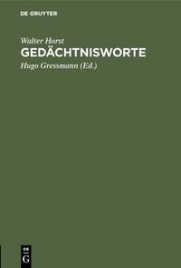 Produktbild: Ged&auml;chtnisworte