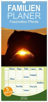 Produktbild: Familienplaner 2026 - Faszination Pferde mit 5 Spalten (Wandkalender, 21 x 45 cm) CALVENDO