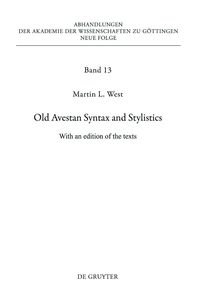 Produktbild: Old Avestan Syntax and Stylistics