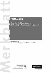 Produktbild: Merkblatt Toleranzen im Hochbau (PDF) 2022-11