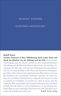 Bild vom Artikel Goethes Geistesart in ihrer Offenbarung durch seinen "Faust" und durch das Märchen "Von der Schlagen und der Lilie" vom Autor Rudolf Steiner