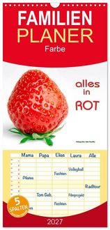 Produktbild: Familienplaner 2027 - Alles in Rot mit 5 Spalten (Wandkalender, 21 x 45 cm) CALVENDO