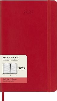 Produktbild: Moleskine 12 Monate Tageskalender 2027, Large/A5, 1 Tag = 1 Seite, Weicher Einband, Scharlachrot