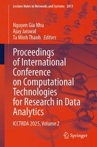 Produktbild: Proceedings of International Conference on Computational Technologies for Research in Data Analytics