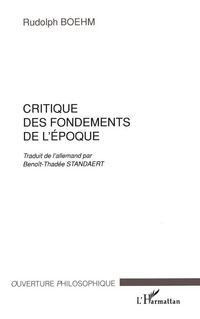 Produktbild: Critique des fondements de l'&eacute;poque