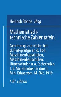 Produktbild: Mathematisch-technische Zahlentafeln