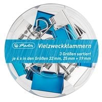 Produktbild: Herlitz Vielzweckklammern Frozen Glam 3 Gr&ouml;&szlig;en