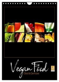 Produktbild: Vegan Food Kalender &ndash; Obst und Gem&uuml;se auf Schwarz (Wandkalender 2027 DIN A4 hoch), CALVENDO Monatskalender