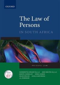 Produktbild: Robinson, R: Law of Persons in South Africa
