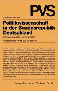 Produktbild: Politikwissenschaft in der Bundesrepublik Deutschland