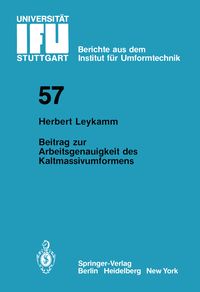 Produktbild: Beitrag zur Arbeitsgenauigkeit des Kaltmassivumformens