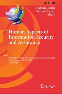 Produktbild: Human Aspects of Information Security and Assurance
