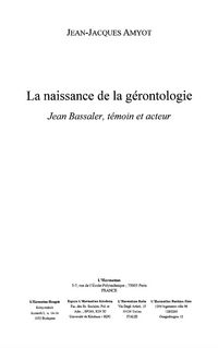 Produktbild: La naissance de la gerontologie