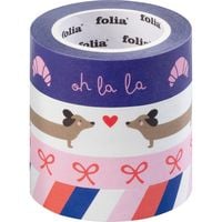 Produktbild: FOLIA&reg; Washi Tape Set, Parisienne Set zu 2 Rollen 10 mm x 10 m und 2 Rollen 15 mm x 10 m