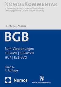 Produktbild: B&uuml;rgerliches Gesetzbuch: Rom-Verordnungen | EuG&uuml;VO | EuPartVO | HUP | EuErbVO