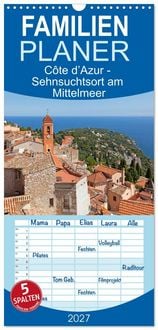 Produktbild: Familienplaner 2027 - C&ocirc;te d&rsquo;Azur - Sehnsuchtsort am Mittelmeer mit 5 Spalten (Wandkalender, 21 x 45 cm) CALVENDO