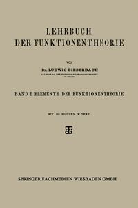Produktbild: Lehrbuch der Funktionentheorie