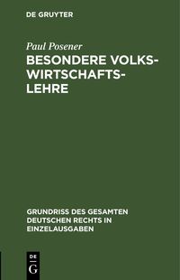 Produktbild: Besondere Volkswirtschaftslehre