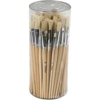 Produktbild: Creativ Company Nature Line Pinsel, Nr. 1+2+3+4+5+6+7+8+9+10, L 19,5-23 cm, B 4-17 mm, Flach,rund, 80 Stk