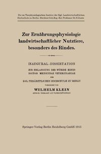 Produktbild: Zur Ern&auml;hrungsphysiologie landwirtschaftlicher Nutztiere, besonders des Rindes
