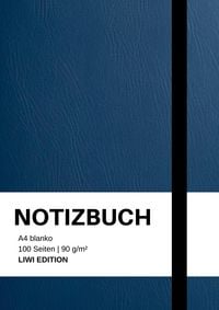 Produktbild: Notizbuch A4 blanko blau - 100 Seiten Soft Cover