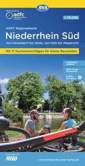 Produktbild: BVA ADFC Regionalkarte Niederrhein S&uuml;d, mit Knotenpunkten 1:75.000
