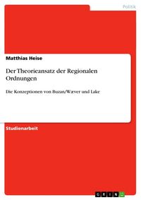 Produktbild: Der Theorieansatz der Regionalen Ordnungen