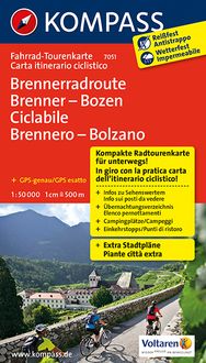 Fahrrad-Tourenkarte Brennerradroute Brenner - Bozen - ciclabile Brennero - Bolzano Kompass-Karten GmbH