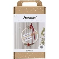 Produktbild: Creativ Company Kreativ Set Macram&eacute;, Makramee Adventskranz, Moosgr&uuml;n, Weihnachtsrot, Naturwei&szlig;