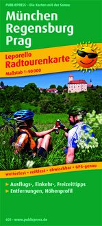 Produktbild: M&uuml;nchen - Regensburg - Prag Radwanderkarte