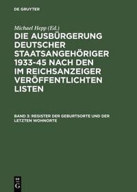 Produktbild: Register der Geburtsorte und der letzten Wohnorte