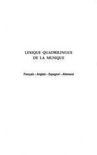 Produktbild: Lexique quadrilingue de la musique