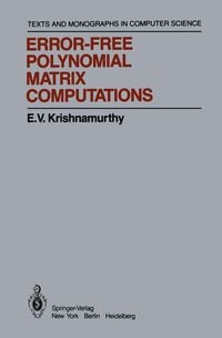 Produktbild: Error-Free Polynomial Matrix Computations