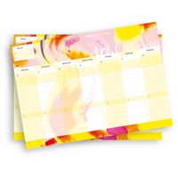 Produktbild: Notizblock-Set mit Kalender ohne Datum f&uuml;r den Schreibtisch. Immerw&auml;hrender Terminplaner mit 50 Blatt zum Abrei&szlig;en. Wochenplaner undatiert im Querformat f&uuml;rs B&uuml;ro oder zu Hause. Aus der Art.Collection von Stay Inspired