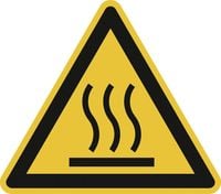 Produktbild: Warnschild Hei&szlig;e Oberfl&auml;che Aluminium 100mm ISO 7010 1St.
