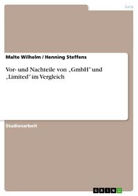 Produktbild: Vor- und Nachteile von "GmbH" und "Limited" im Vergleich