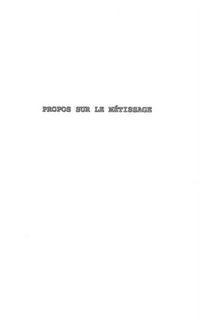 Produktbild: Propos Sur Le Metissage